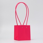 Сумка для цветов, квадратная, малиновая, влагостойкая, 13×12×12 см - Фото 3