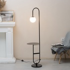 Торшер Sabine со столиком 1х40Вт Е27 черный 28х28х153см - фото 25543595