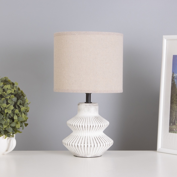 Лампа настольная «Крим» 1×40 Вт Е14 белый/серый 18×18×29 см