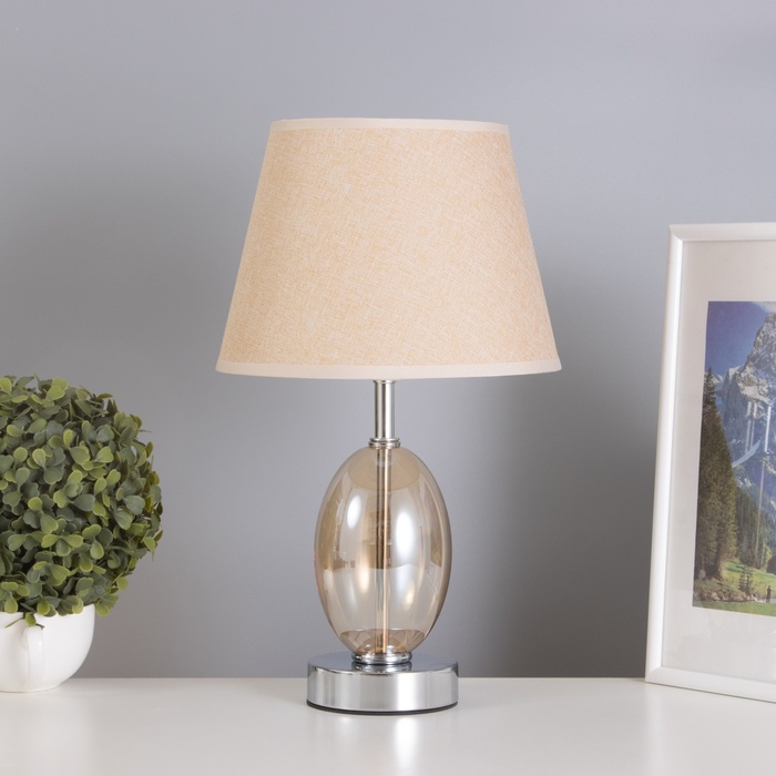 Лампа настольная «Изольда» 1×40 Вт Е27 шампань 22.5×22.5×38 см - Фото 1