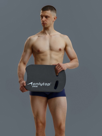 Доска для плавания ONLYTOP, 44×28×3.3 см, чёрная