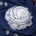 Бант для волос на резинке «Школьница», жатка края контраст, 16 см, сине-белый - фото 119336551