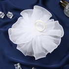 Бант для волос на резинке «Школьница», жатка края контраст, 16 см, сине-белый - фото 119336552