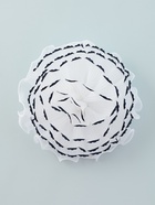 Бант для волос на резинке «Школьница», жатка края контраст, 16 см, сине-белый - фото 119336553