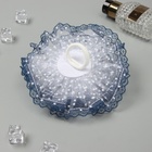 Бант для волос на резинке «Школьница», волна кружева контраст горох, d=15 см, сине-белый - Фото 4