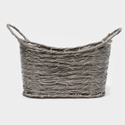 Кашпо плетёное Доляна «Луция», 31.5×17.5×15 см, корзинка, серое - Фото 4