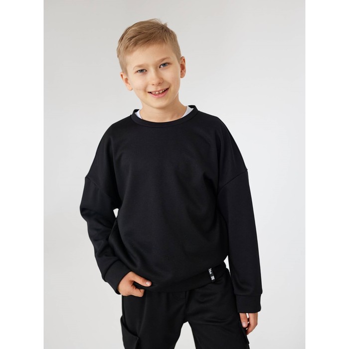 Свитшот детский Batik «Женя», рост 134 см, цвет чёрный - Фото 1