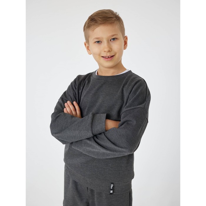 Свитшот детский Batik «Женя», рост 122 см, цвет серый меланж - Фото 1