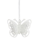 Ёлочная игрушка «Зимнее волшебство. Бабочка перелив» пластик, 8×7 см, белый 10497749