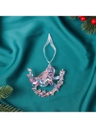 Ёлочная игрушка «Зимнее волшебство. Ангел на звездах» пластик, 7×8 см, сиреневый перелив - Фото 3