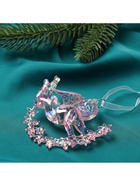 Ёлочная игрушка «Зимнее волшебство. Ангел на звездах» пластик, 7×8 см, сиреневый перелив - Фото 4