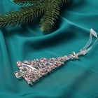 Ёлочная игрушка «Зимнее волшебство. Елочка воздушная», 13×5.5 см, сиреневый перелив - фото 25523766