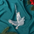 Ёлочная игрушка «Зимнее волшебство. Волшебный голубь», 11×2 см, прозрачный - Фото 2