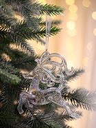 Ёлочная игрушка «Зимнее волшебство. Олень витые рога», 12×11 см, прозрачный перелив 10497764