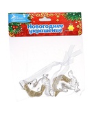 Ёлочные игрушки 2 шт. «Зимнее волшебство. Единорожки», 4×3.5 см, прозрачный - Фото 8