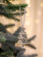 Ёлочные игрушки 2 шт. «Зимнее волшебство. Ёлочки прозрачные», 6×4.5 см, прозрачный с золотом - Фото 4