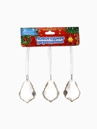 Ёлочные игрушки 3 шт. «Зимнее волшебство. Капля», 4.5×3 см, прозрачный с золотом - Фото 7