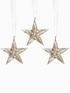 Ёлочные игрушки 3 шт. «Зимнее волшебство. Звезда», 5×5 см, прозрачный с золотом 10497772