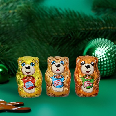 Шоколадная бомбочка «Новый год: Мишка с маршмеллоу», МИКС, 35 г