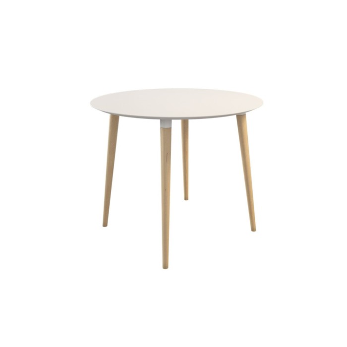 Стол обеденный «Сканди 2», 900×900×750 мм, цвет белый/светлый лак - Фото 1