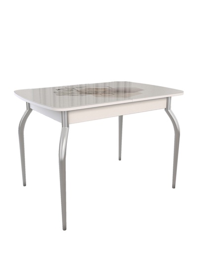 Стол обеденный раздвижной «Танго», 1460×750×750 мм, цвет белый/геометрия