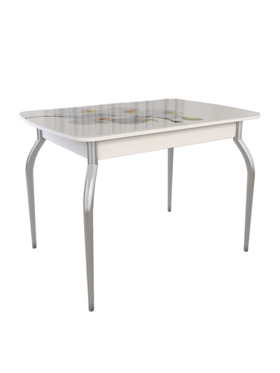 Стол обеденный раздвижной «Танго», 1460×750×750 мм, цвет белый/орхидея