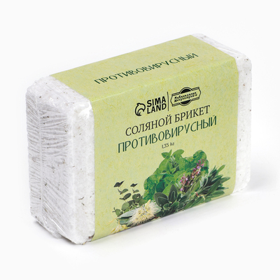 Соляной брикет для бани «Добропаровъ Противовирусный» эвкалипт, шалфей, мята, 1.35 кг