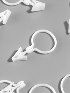 Кольцо для карниза, с зажимом, d=33/38 мм, 12 шт., белое - Фото 2