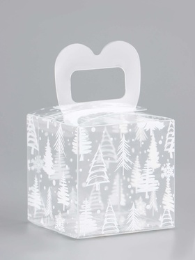 Коробка подарочная новогодняя складная ПВХ «Новый год» 5?5?5 см (комплект 5 шт)