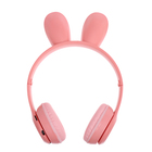 Беспроводные наушники «Зайчик», световые эффекты, складные, цвет розовый - Фото 3