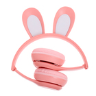 Беспроводные наушники «Зайчик», световые эффекты, складные, цвет розовый - Фото 7