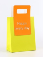 Пакет подарочный ламинированный с вырубной ручкой, 18×23×9 см, лайм - Фото 1