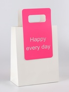 Пакет подарочный ламинированный с вырубной ручкой, 18×23×9 см, белый - Фото 1