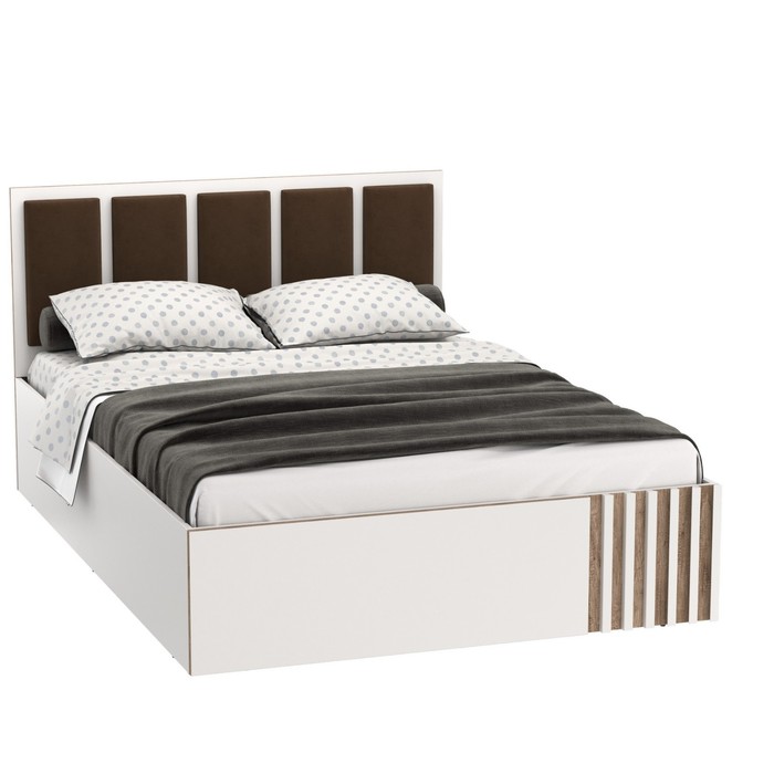 Кровать «Либерти» 51.25, 140×200 см, ортопедическое основание, цвет белый / дуб каньон - Фото 1