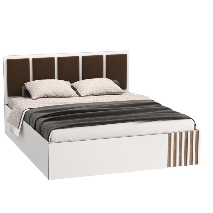 Кровать с ПМ «Либерти» 51.26, 160×200 см, цвет белый / дуб каньон - Фото 1