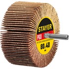 Круг лепестковый шлифовальный STAYER 36609-060, P60, d шпильки = 6 мм, 80 х 40 мм 10783543 - фото 4152888