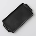 УЦЕНКА Сковорода чугунная «Прямоугольник», 23,5×12×1,7 см, с ручками, на деревянной подставке - фото 14556473