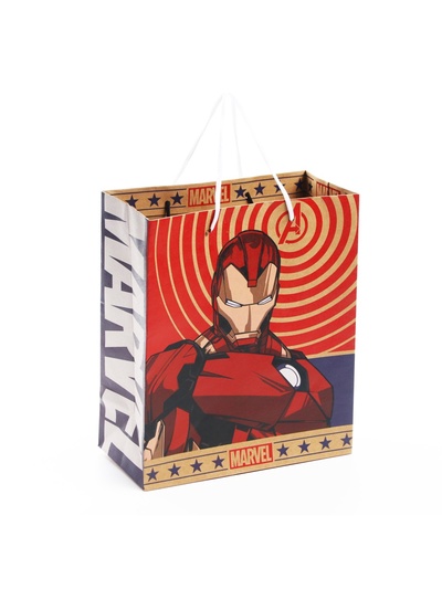 Пакет подарочный крафт 22×27×11.5 см, Мстители