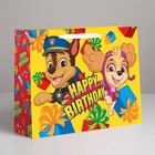 Пакет подарочный крафт "Happy Birthday" 40х31х11.5 см, Щенячий патруль 7514928 - фото 4351409