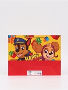 Пакет подарочный крафт Happy Birthday, 40×31×11.5 см, Щенячий патруль - фото 121703362