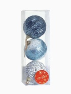 Ёлочные игрушки «Ксавье» ассорти, шары новогодние, d=8 см, набор 3 шт., бело-синий - фото 61927643