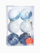 Ёлочные игрушки «Ксавье» ассорти, шары новогодние, d=8 см, набор 6 шт., бело-синий - фото 7360932 Ёлочные игрушки «Ксавье» ассорти, шары новогодние, d=8 см, набор 6 шт., бело-синий - фото 7360932