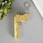 Фонарик - лазер брелок для ключей на кольце «Пистолет золотой», 4 режима мигает, ультрафиолет, LR44×3 шт., 5.2×9.7×1.5 см - Фото 2