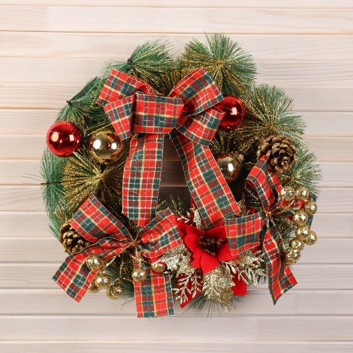 Венок новогодний d=30 см «Зимнее волшебство. Яркая сказка» - Фото 1