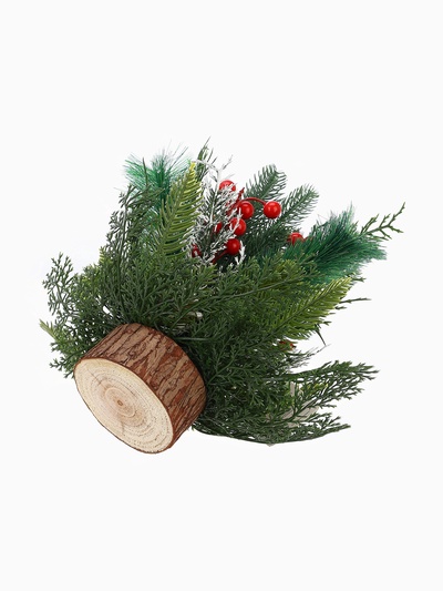 Новогодняя композиция на стол «Зимнее волшебство. Лесной фестиваль» пластик, шишки, ягоды, 30 см