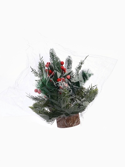 Новогодняя композиция на стол «Зимнее волшебство. Лесной фестиваль» пластик, шишки, ягоды, 30 см