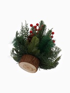 Новогодняя композиция на стол «Зимнее волшебство. Лесной фестиваль» зелень, ягоды, 30 см - фото 60151123