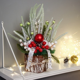 Новогодняя композиция на стол «Зимнее волшебство. Яркая сказка», 35 см