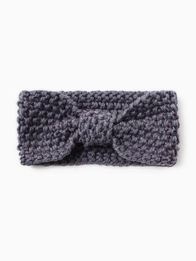 Повязка вязаная для девочки «Крошка Я», 17 см, серая