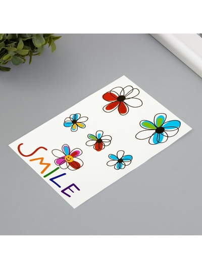 Переводные тату на тело цветные «Улыбка», 10.5×15.2 см